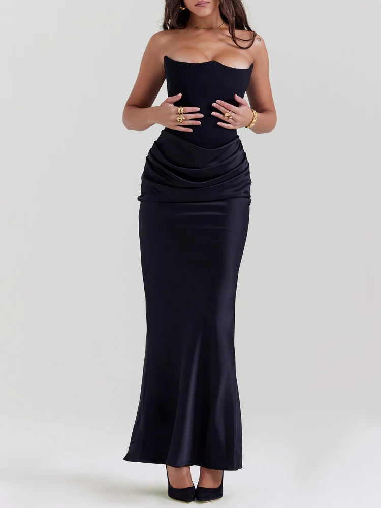 schwarzes trägerloses Co-Chromosomen-Kleid
