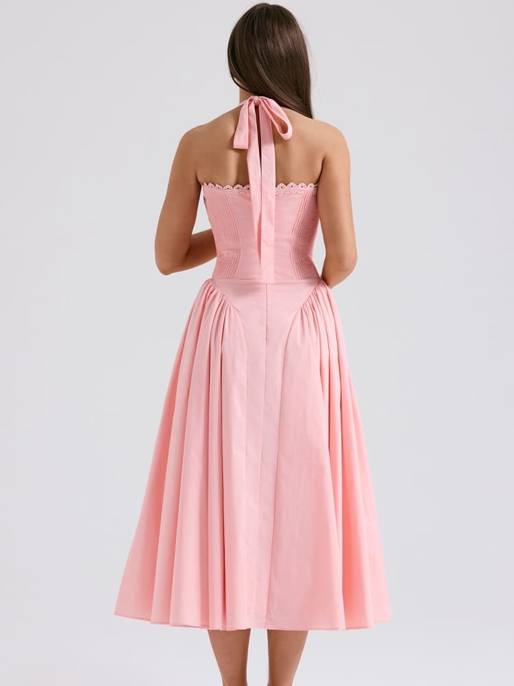 Barbie Pinkes rückenfreies Neckholder-Midikleid