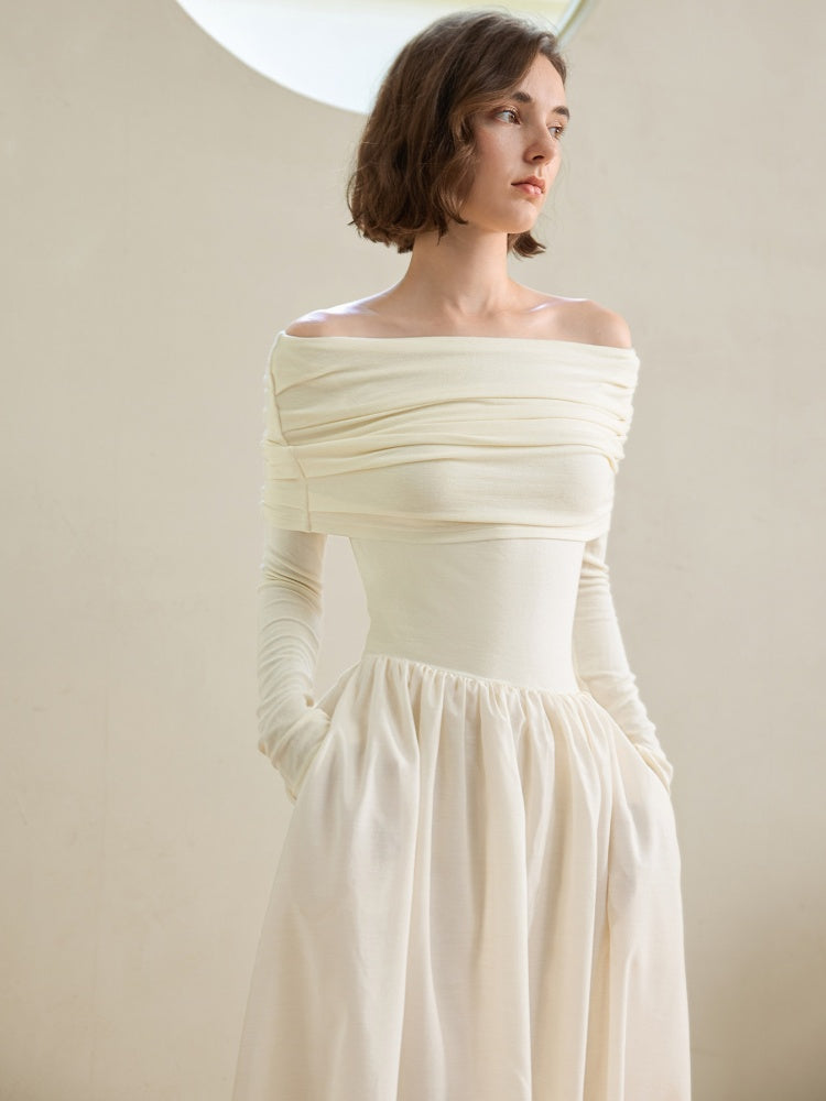 Carmenkleid im Hepburn-Stil, Midi