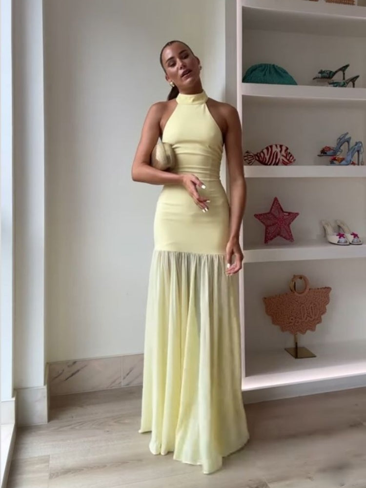 Abendkleid mit Tüll-Hängendekolleté