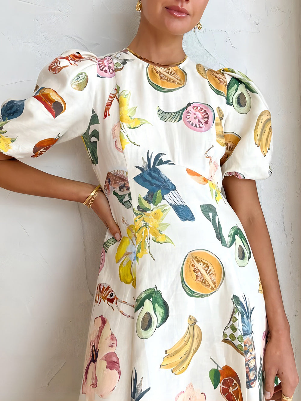 Modisches Graffiti-Print Slim-Fit Vielseitiges Maxikleid