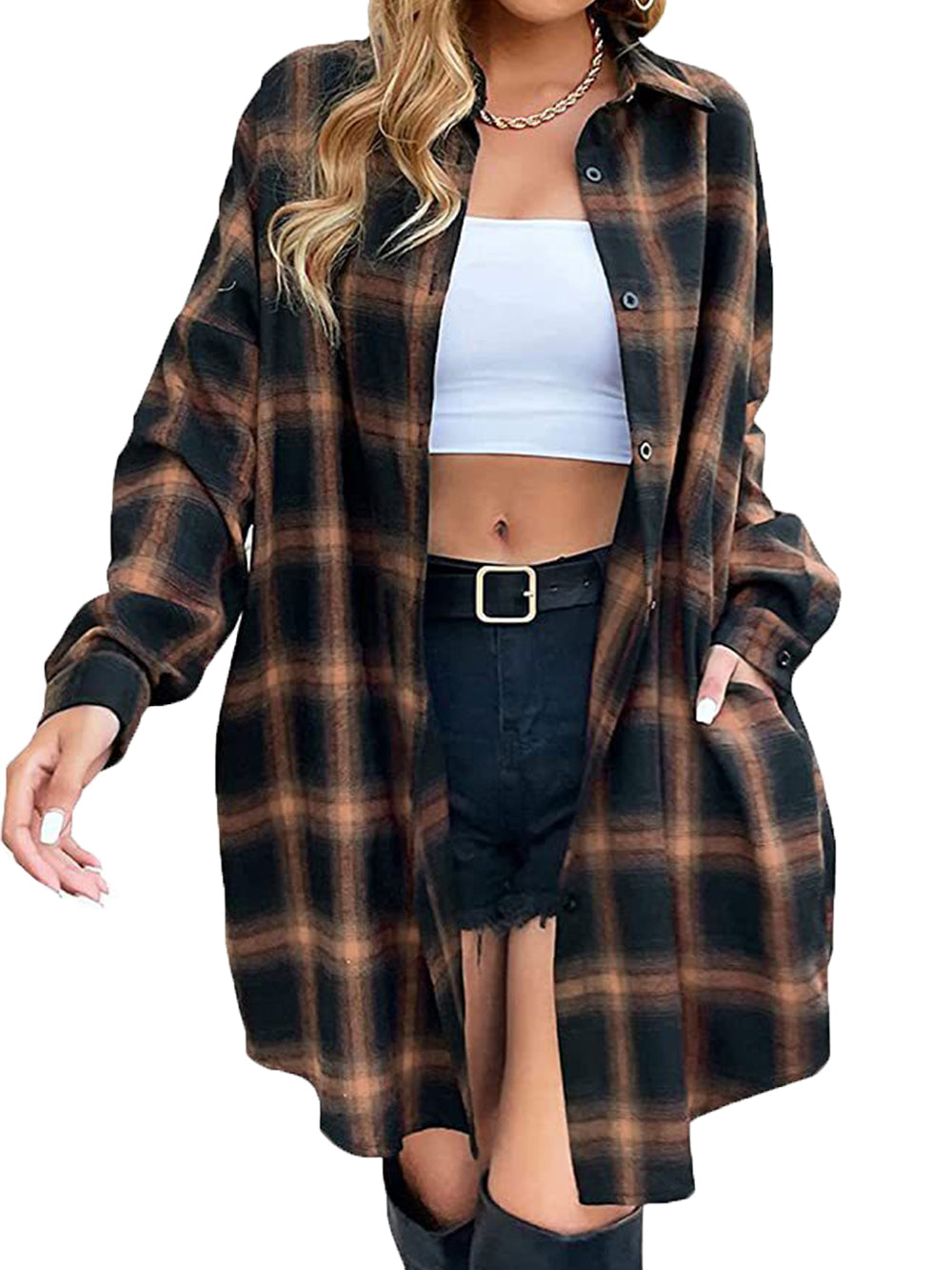 Kariertes Hemdblusenkleid
