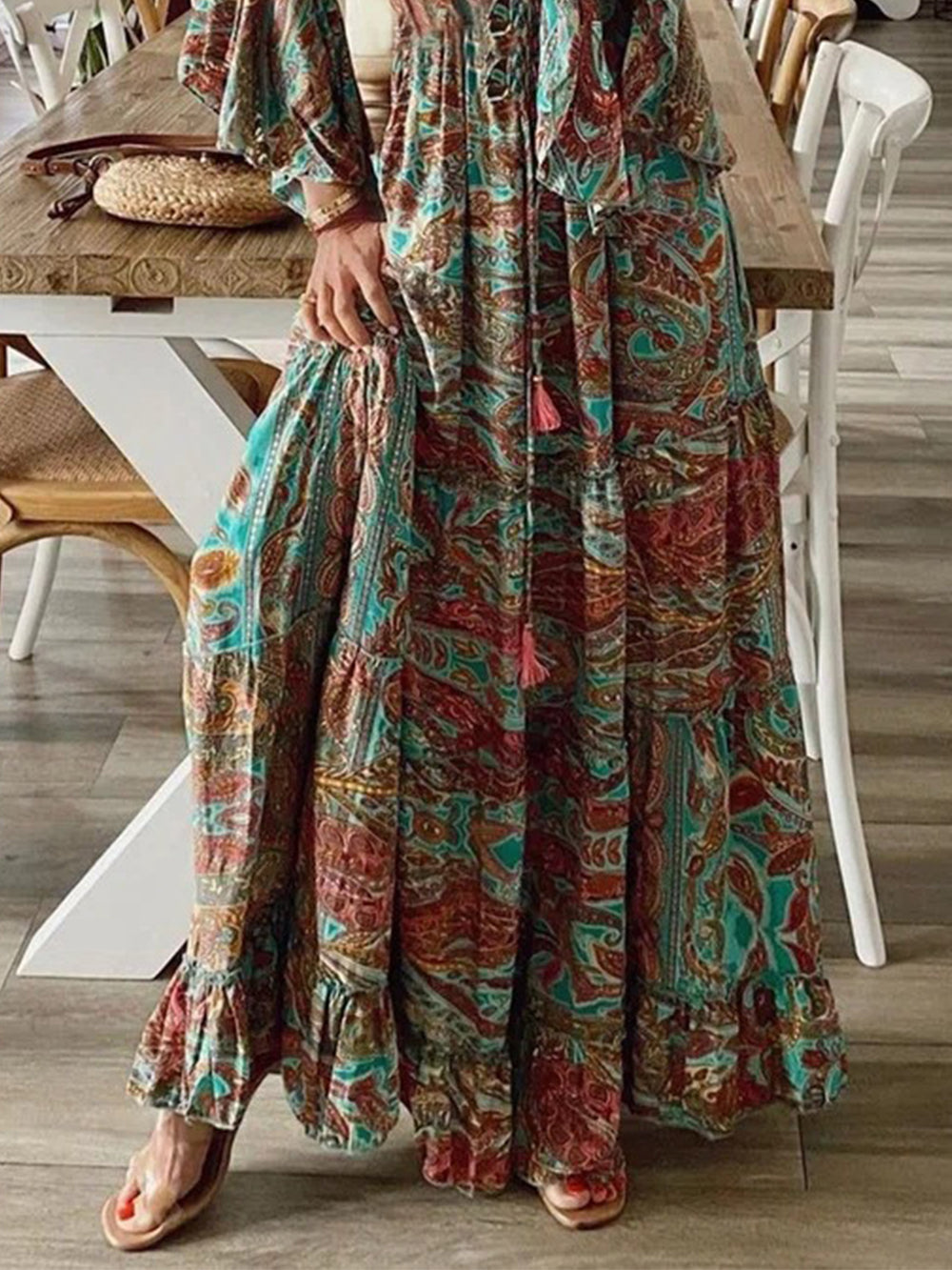 Down The West Coast Bohemia Print Maxikleid
