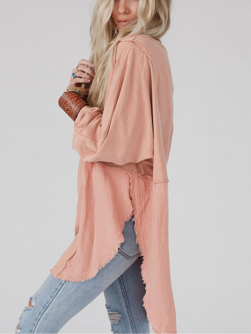 Legeres Patchwork-Oversized-Hemdblusenkleid