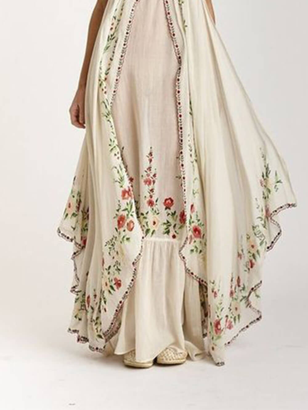 Rundhals-Swingkleid mit Print, locker geschnitten