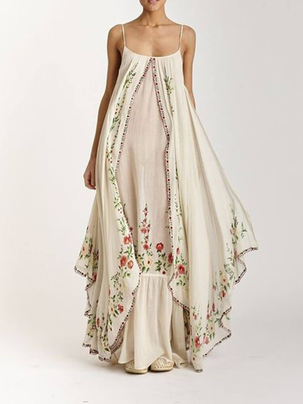 Rundhals-Swingkleid mit Print, locker geschnitten