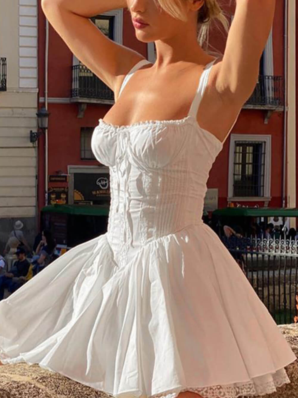 Spitzen-A-Linien-Minikleid