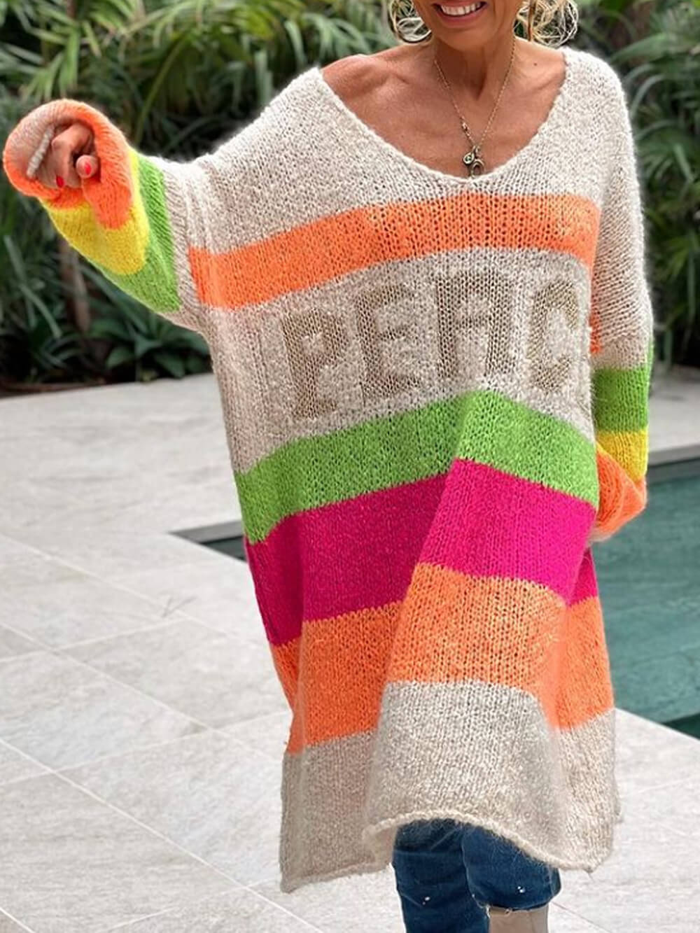Lässiger Bohemian-Pullover