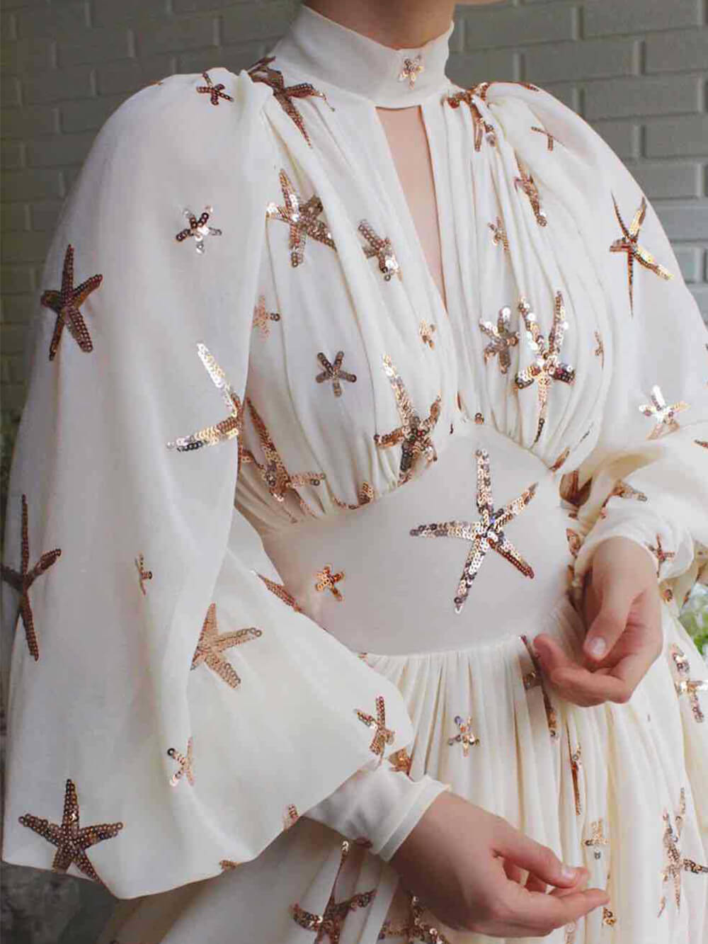 Pailletten Chiffon Maxikleid