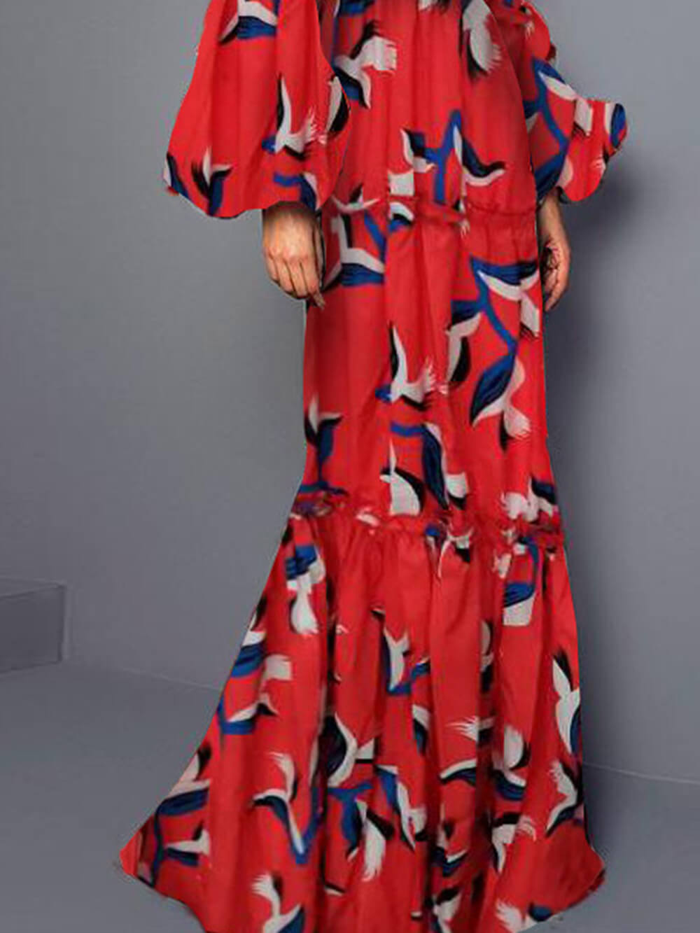 Sexy Maxikleid mit V-Ausschnitt und Taillenbetonung