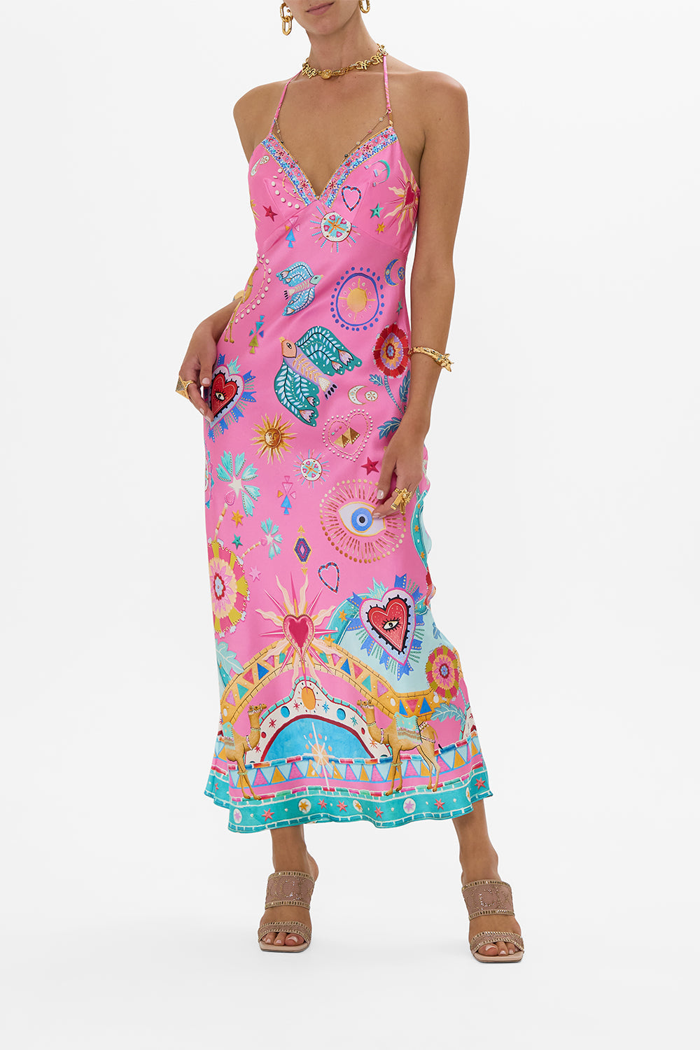 Maxikleid mit Kettenriemen