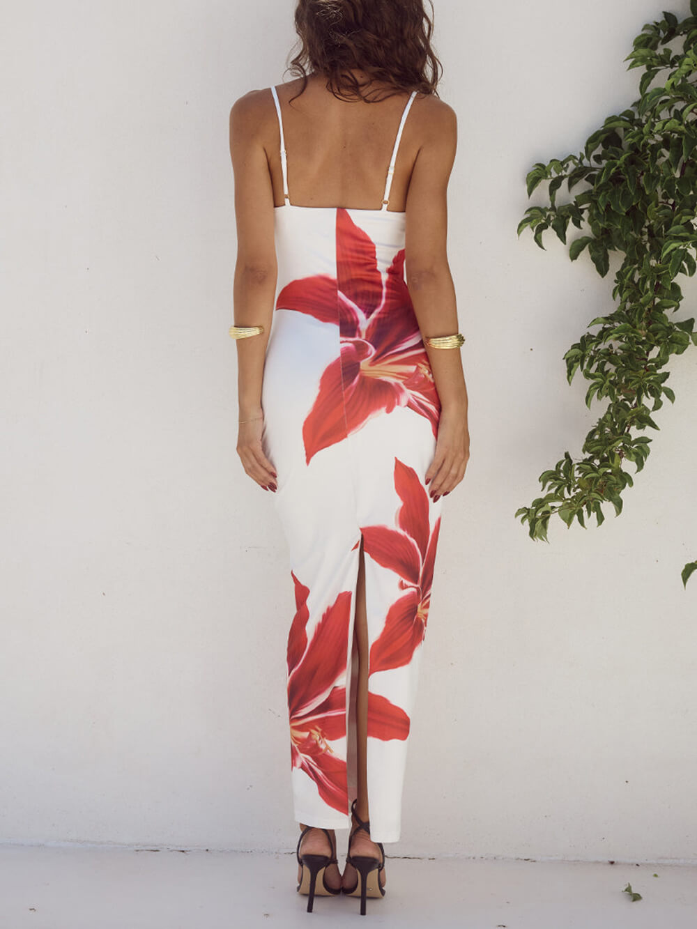 Unvergessliches abstraktes Maxikleid mit Blumenmuster