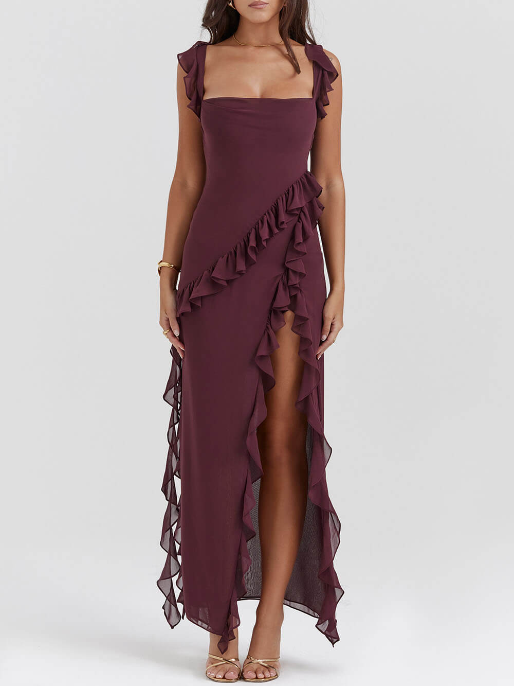 Mulberry Rüschen-Maxikleid