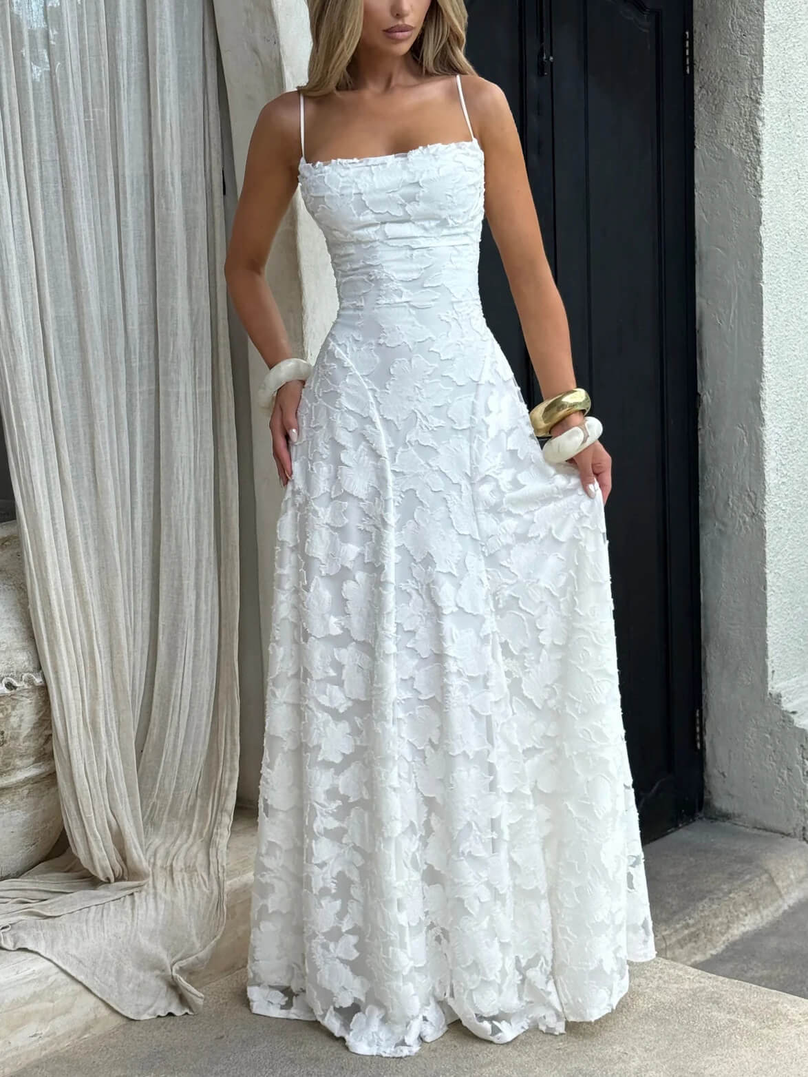 Jacquard-Maxikleid