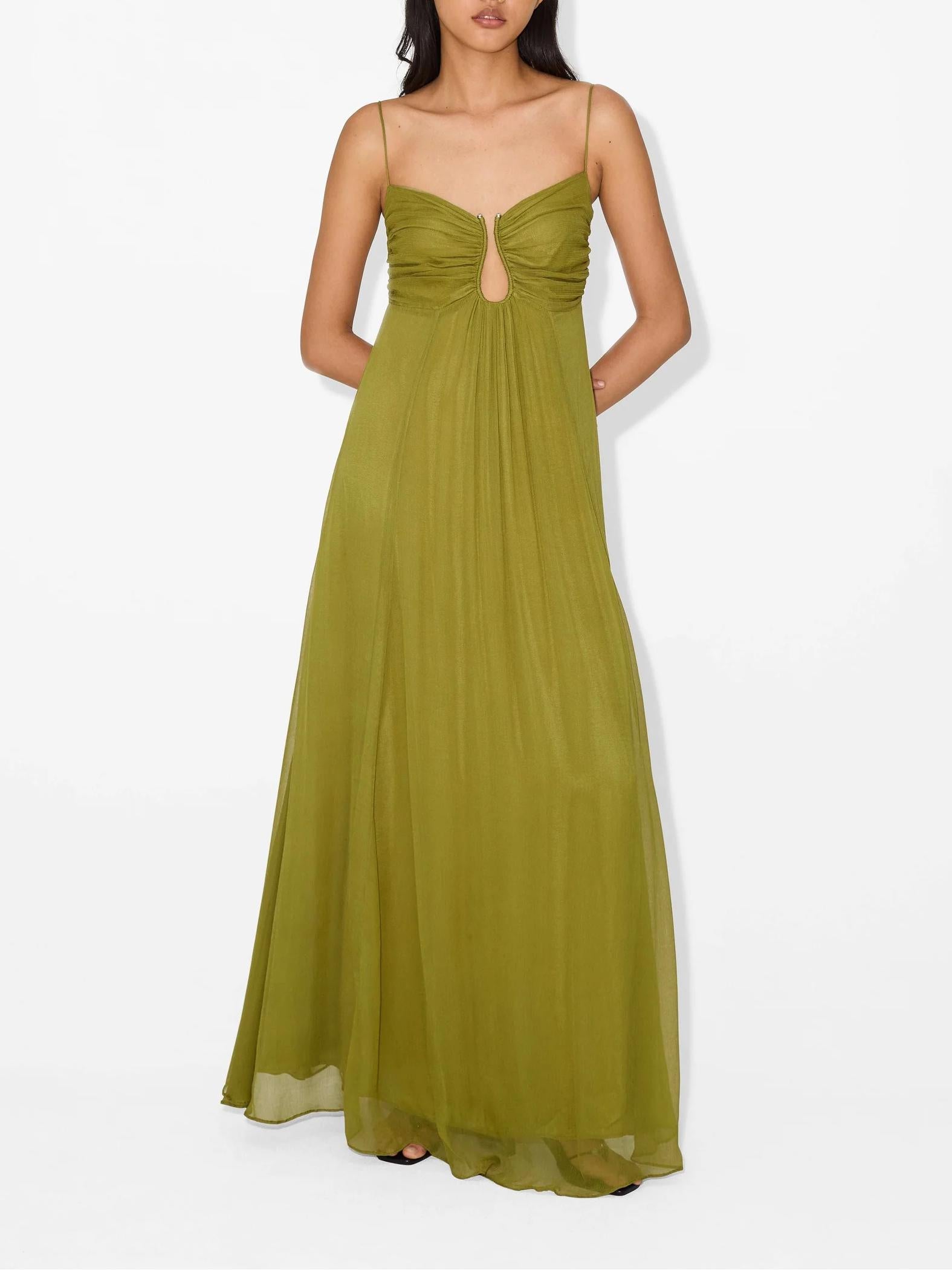 Flou Olive Morea Maxikleid