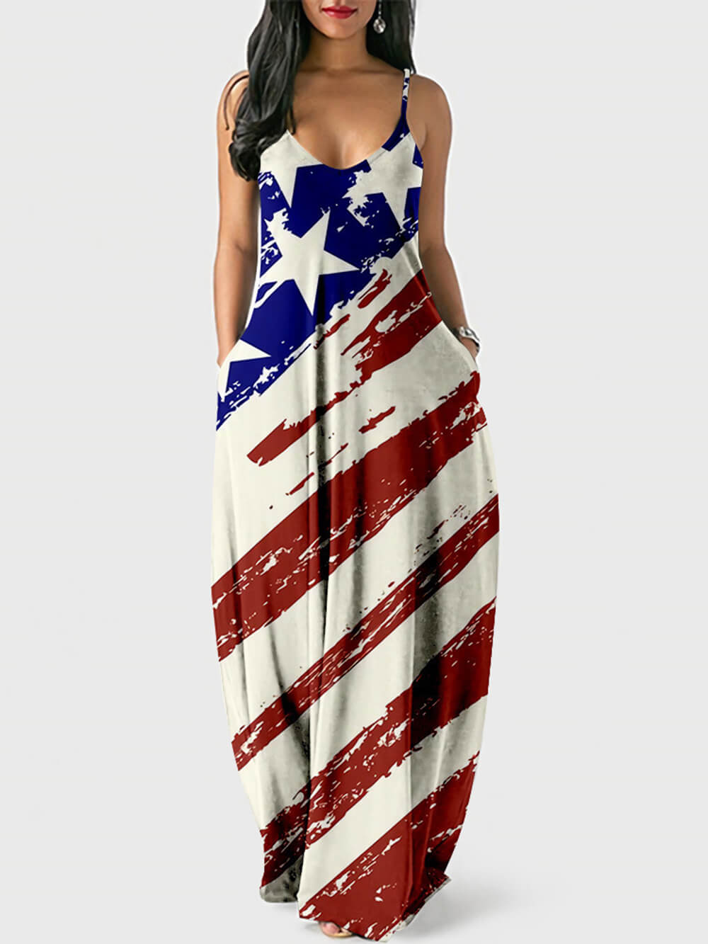 Unabhängigkeitstag Print Cami Kleid