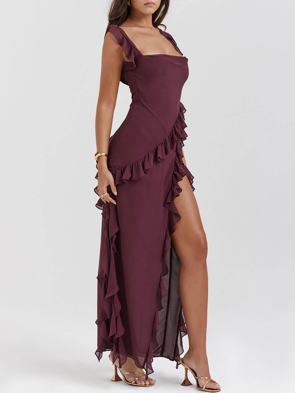 Mulberry Rüschen-Maxikleid
