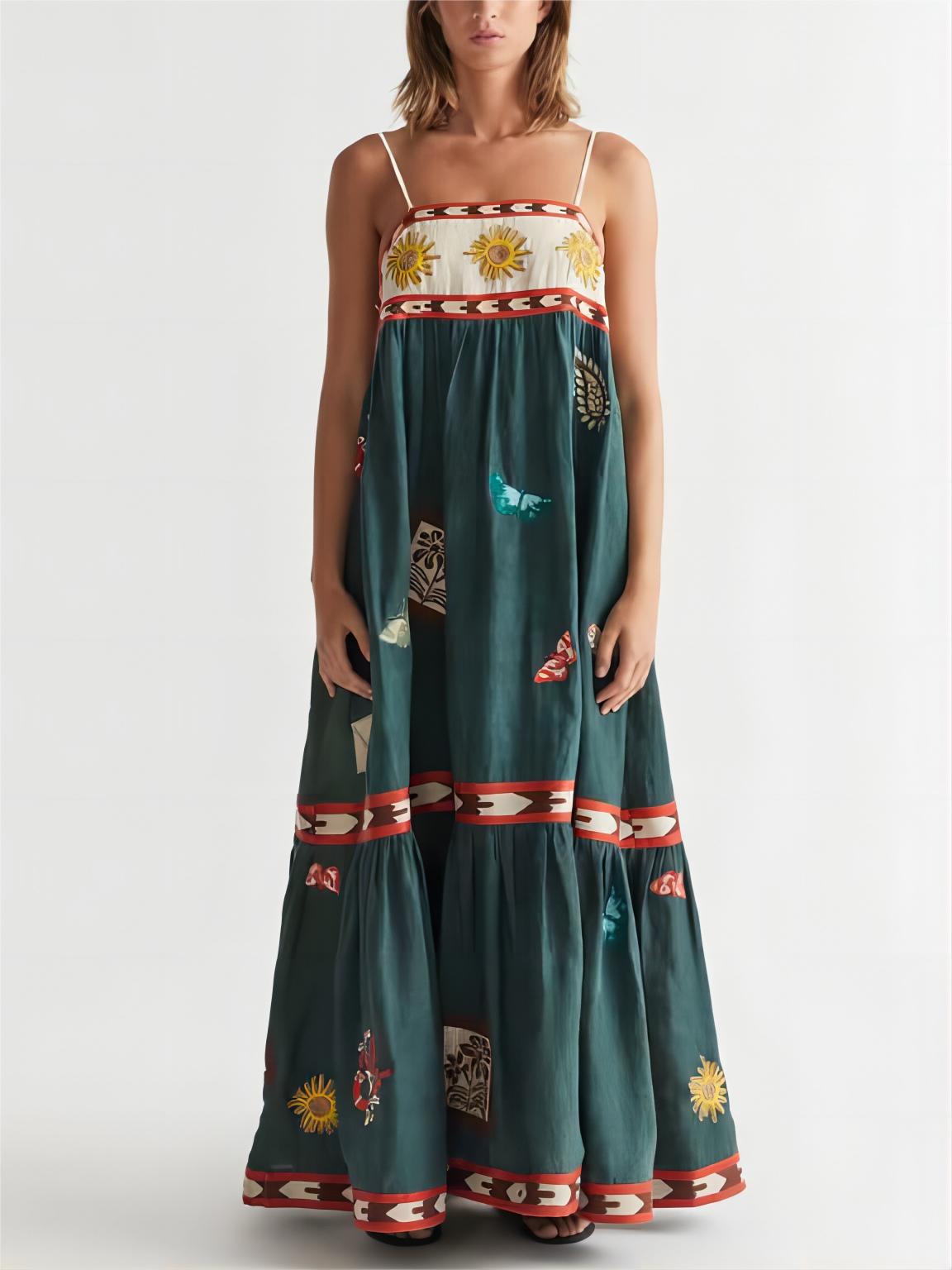 Sommerspaß einzigartiges bedrucktes Midikleid