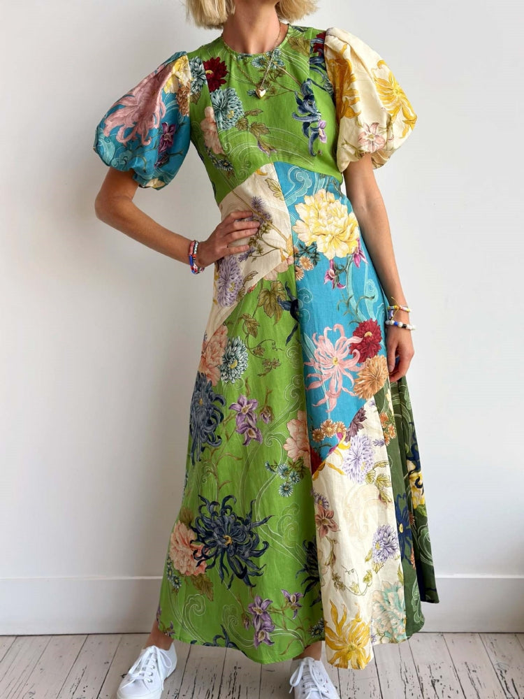 Elegantes Rundhals-Midikleid