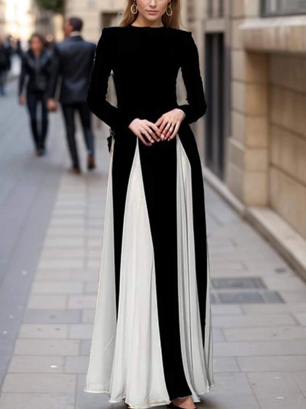 Glamouröses elegantes Maxikleid aus Tüll mit langen Ärmeln und A-Linie
