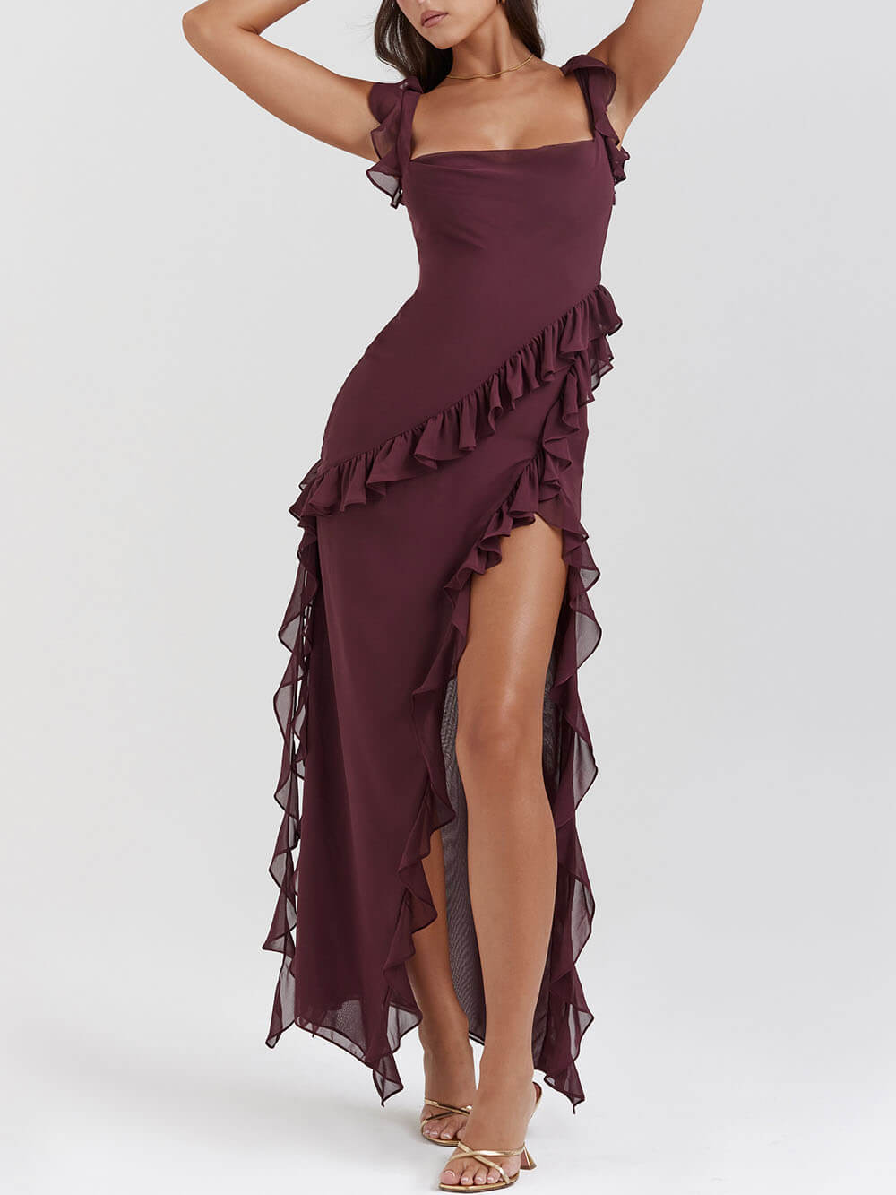 Mulberry Rüschen-Maxikleid