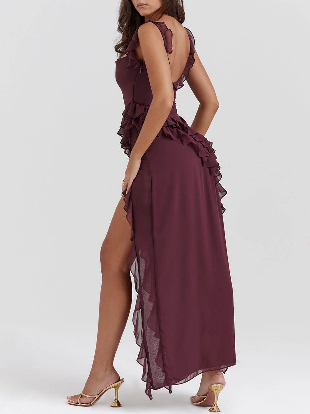 Mulberry Rüschen-Maxikleid