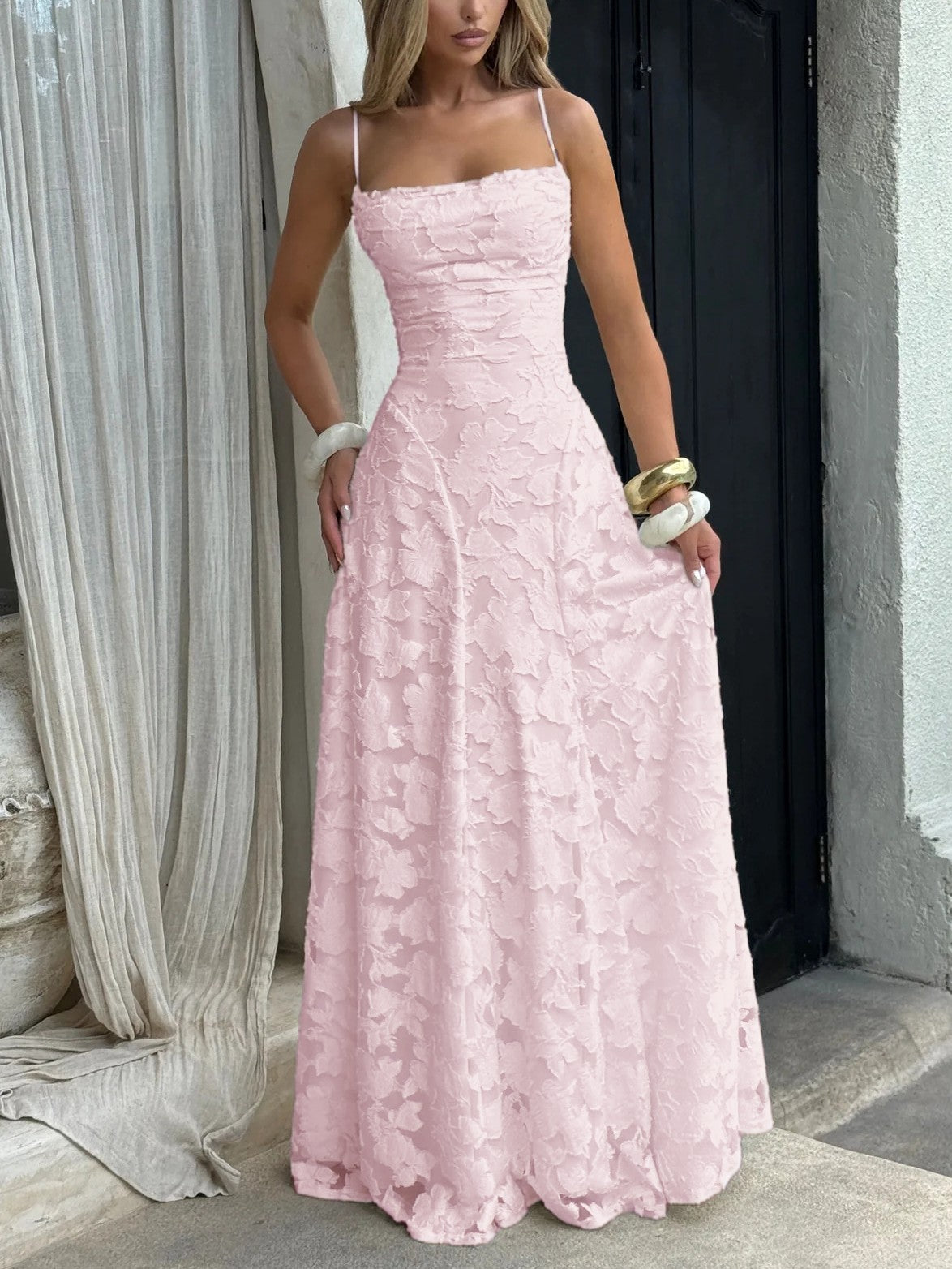 Jacquard-Maxikleid