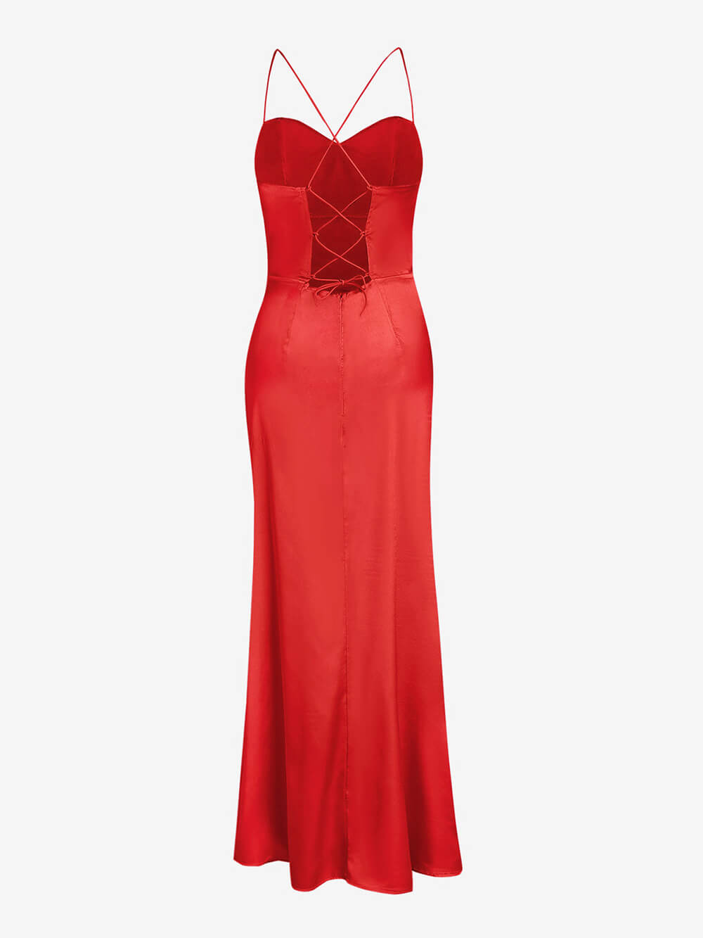 Figurbetontes Satin-Maxikleid