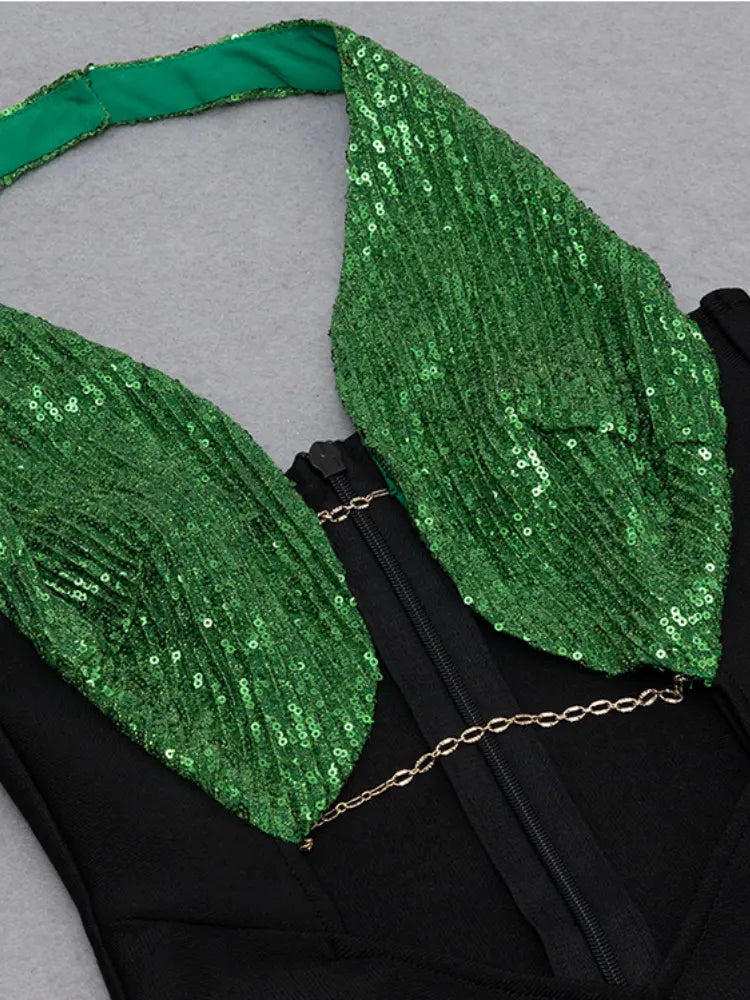 Sexy rückenfreies Neckholder-Verbandkleid