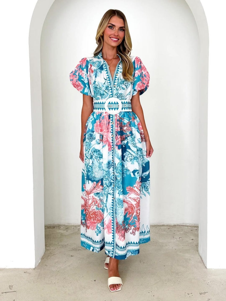 Kleid mit platziertem Krawattenmuster