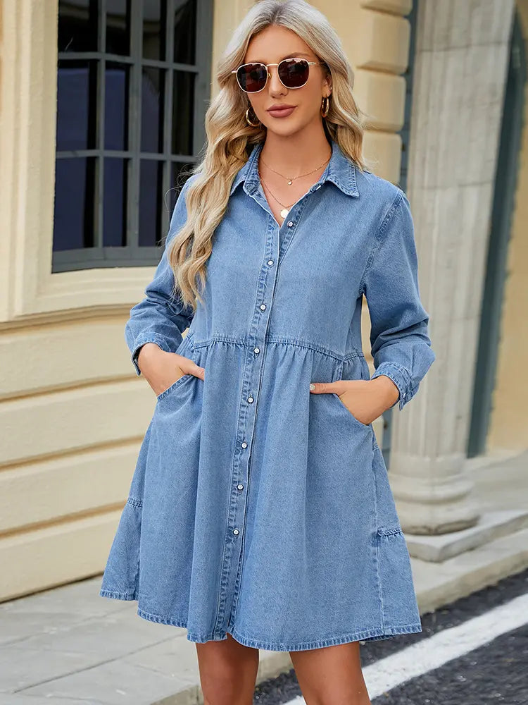 Relaxed Fit Jeans-Midikleid