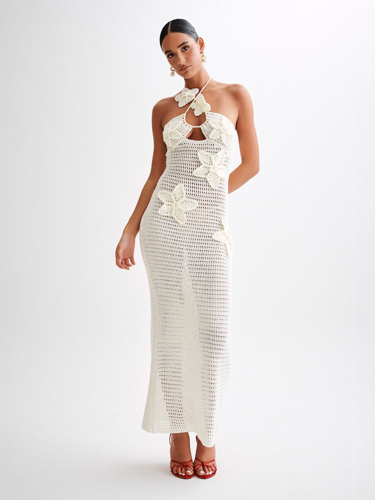 Geblümtes Häkel-Maxikleid „Kyla“