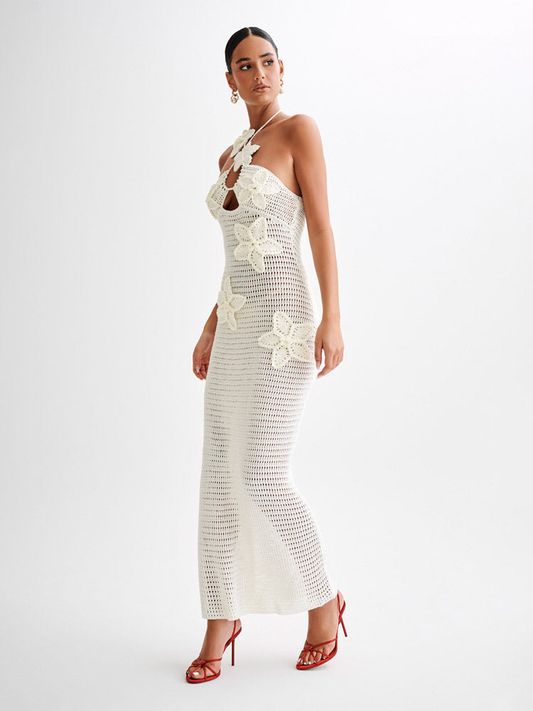 Geblümtes Häkel-Maxikleid „Kyla“