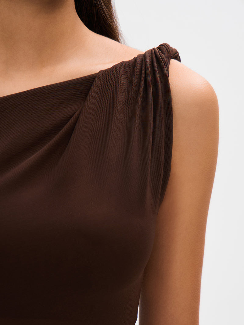 Espresso Sisal Mesh Maxikleid