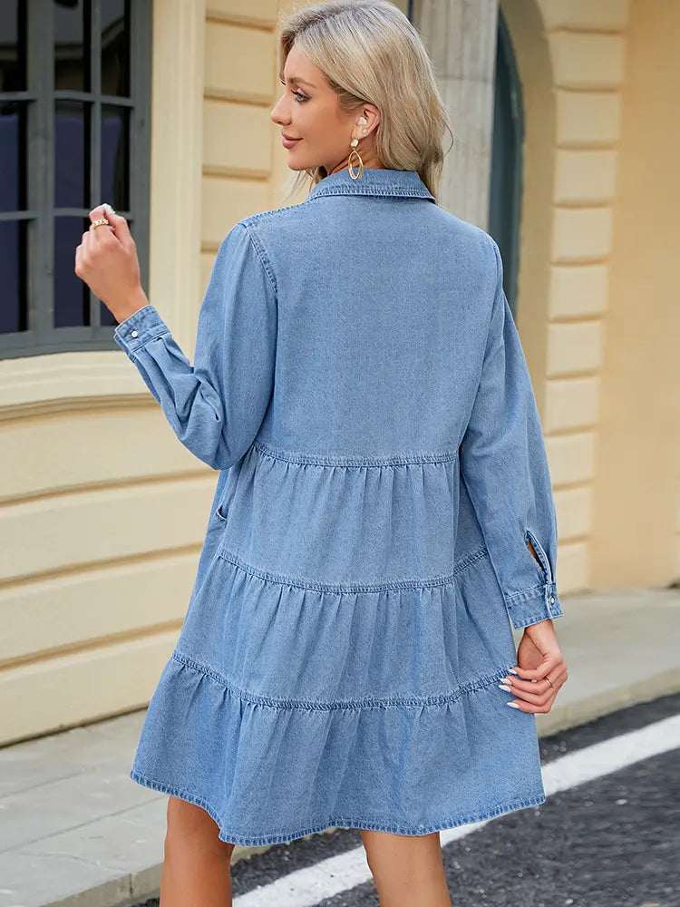 Relaxed Fit Jeans-Midikleid