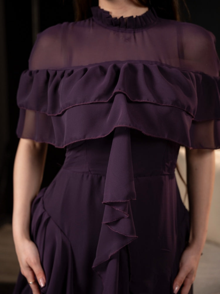 Misty Violet – Layered Chiffon Gown