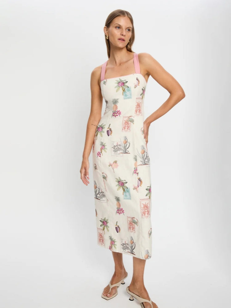 Midi-Tanktop-Kleid mit Bindegürtel