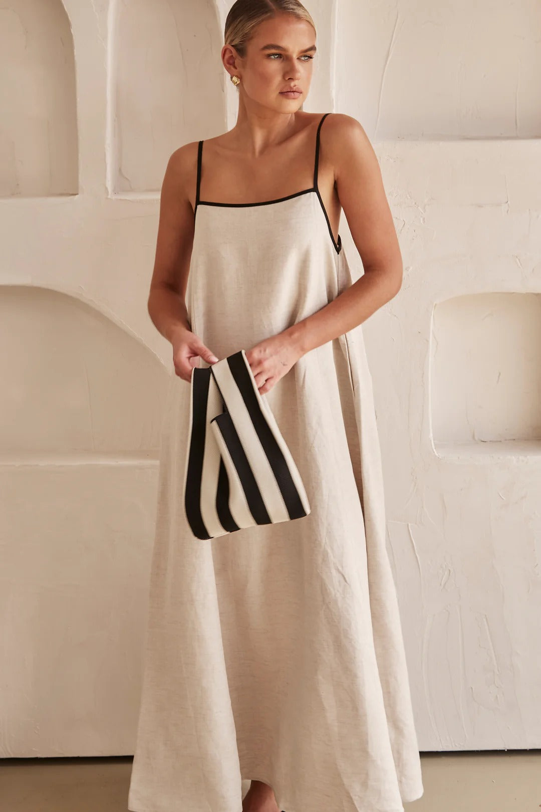 Maxikleid aus Leinenmix