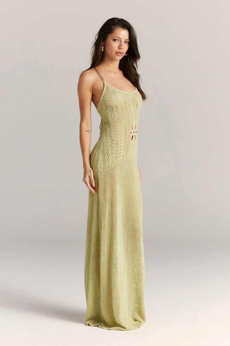 Cut-Out Strickkleid – Blumenmuster