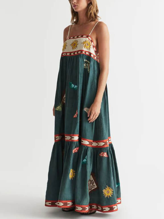 Sommerspaß einzigartiges bedrucktes Midikleid