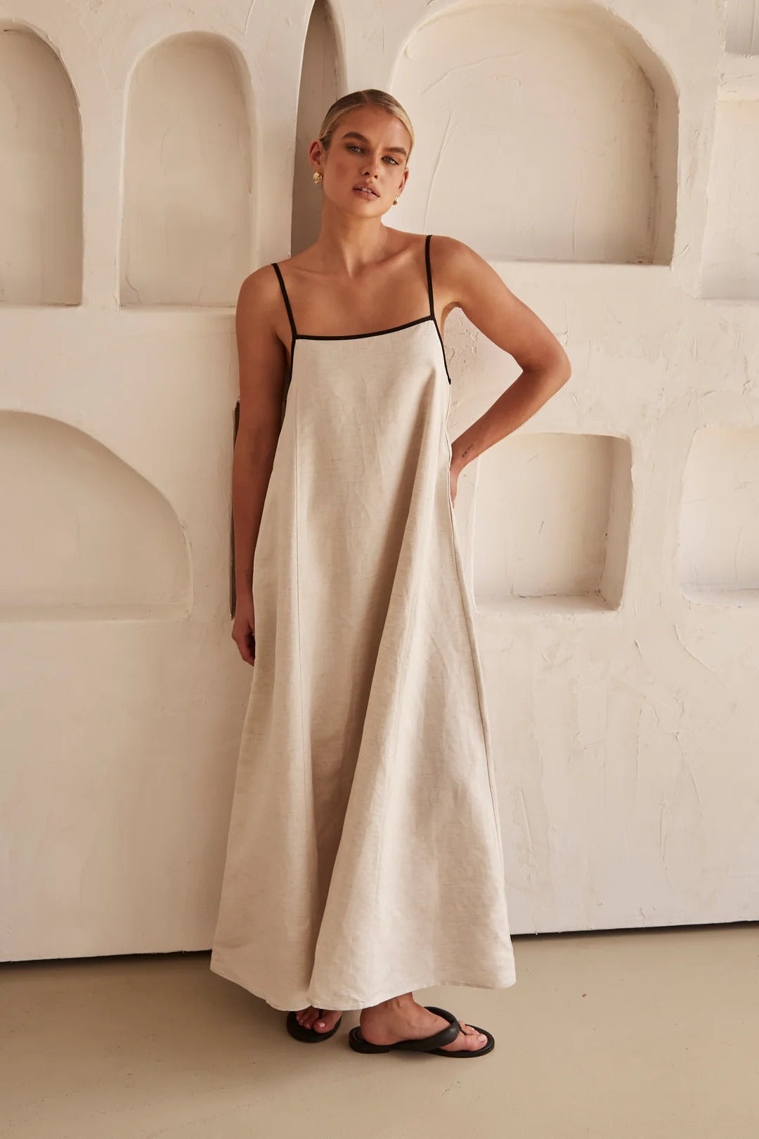 Maxikleid aus Leinenmix