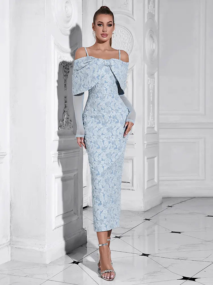 Elegantes einseitiges Blumenkleid aus Mesh