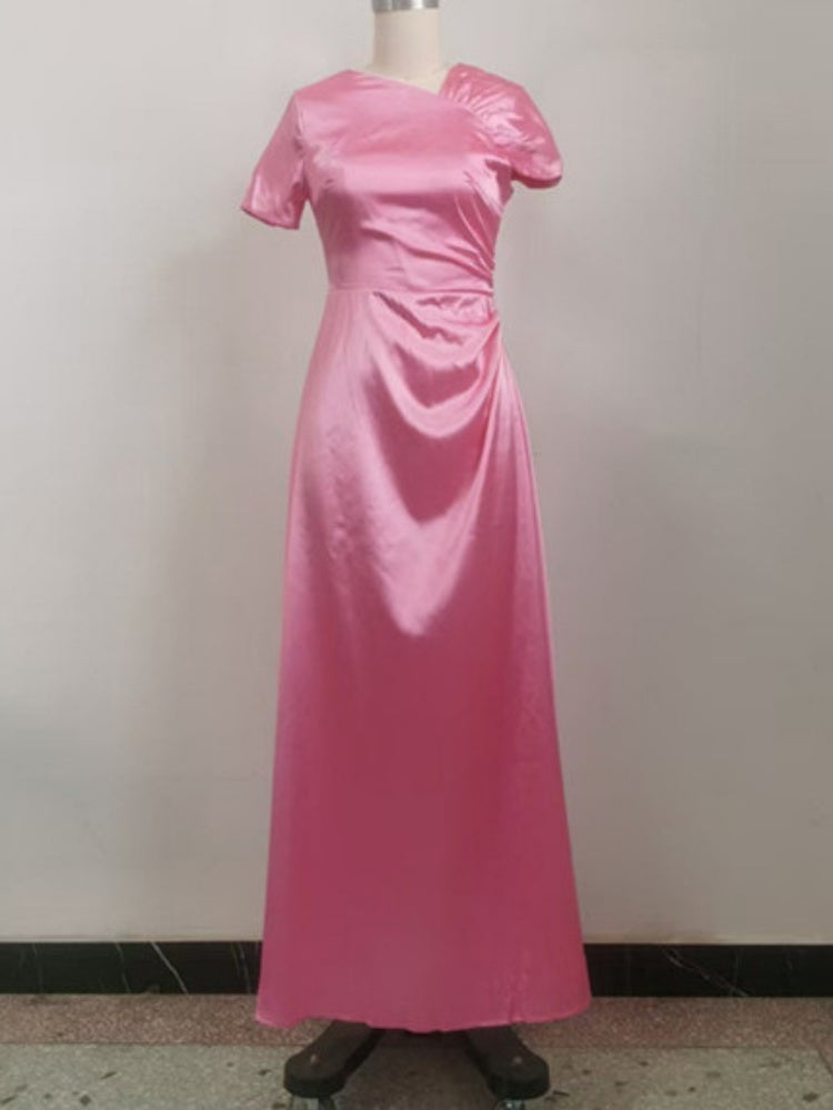 Maxikleid mit Schalkragen und Bindegürtel