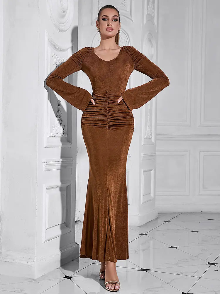 Sexy Meerjungfrauenkleid mit langen Ärmeln