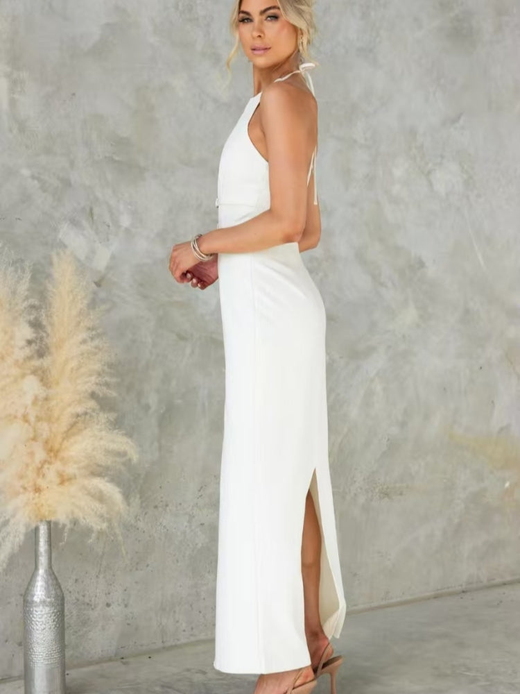 Neckholder-Kleid mit Rückenausschnitt