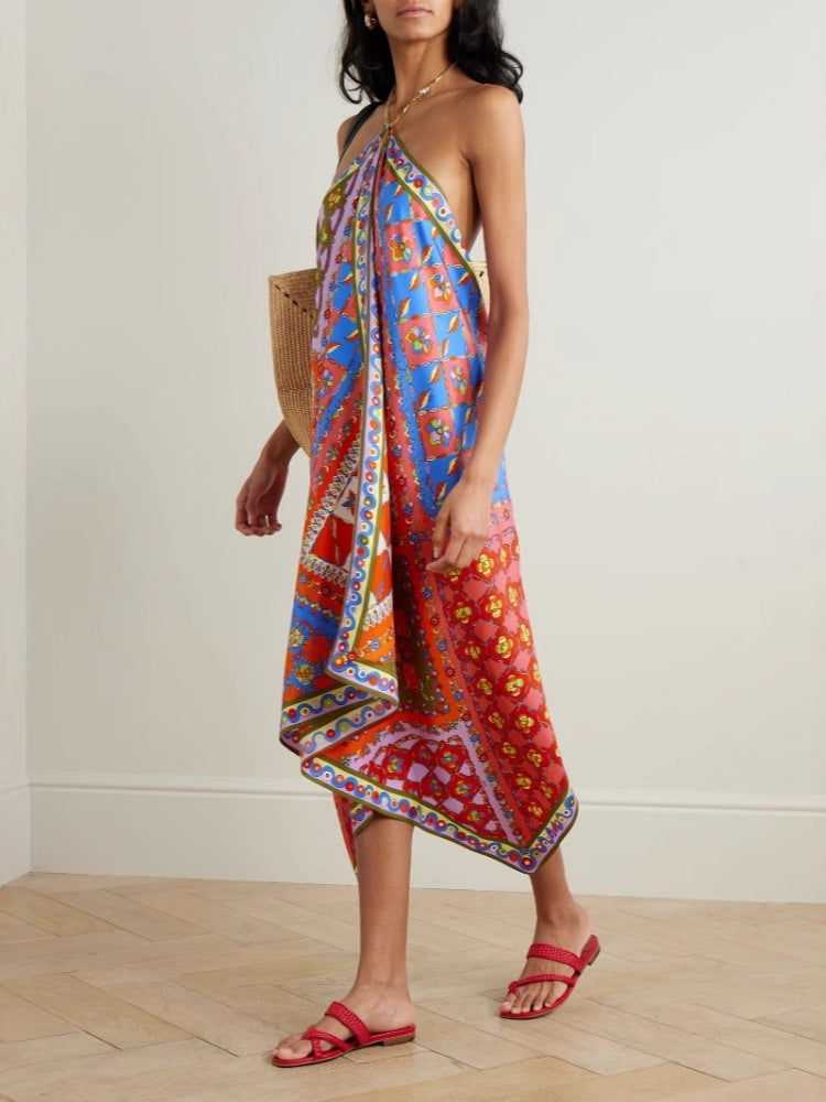 Asymmetrisches Neckholder-Kleid