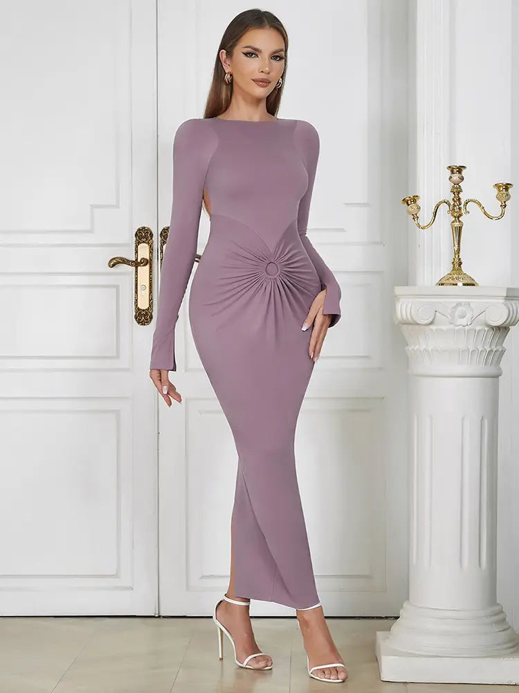 Sexy schickes Rüschenkleid mit Rundhalsausschnitt