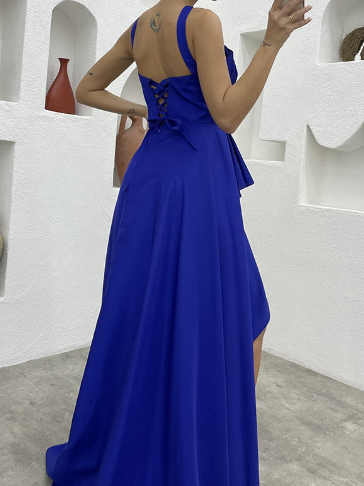 Europäisches, sexy, irreguläres Kleid