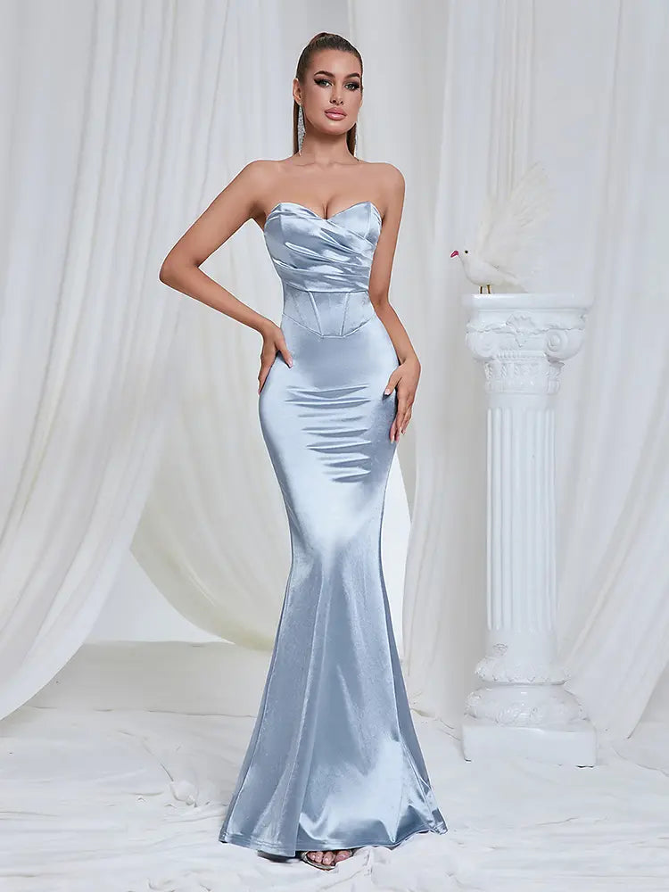 Trägerloses Fishtail-Bodycon-Abendkleid