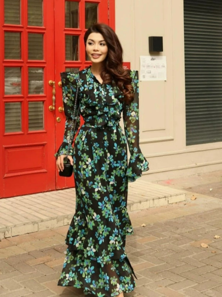 Maxikleid „French Print Cake“